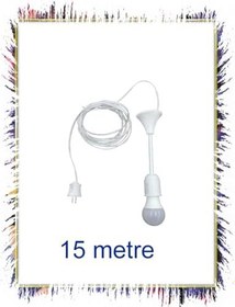 Resim MKS Seyyar Kablolu Aydınlatma Lambası, 15 Metre, Elektrik Kablosu, Fişli 