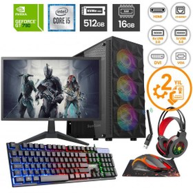 Resim SUNCOM RAKS GMG101A1 i5-3470 16GB 512GB SSD GT730-4GB 19" HD+ FreeDOS Masaüstü Gaminng PC Wifi + Oyuncu Seti 