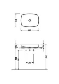 Resim Serel Minimal Lavabo 44 x 60 CM 1633D x s110H 