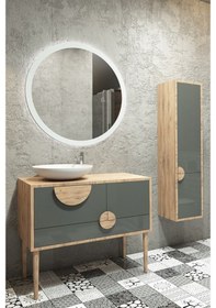 Resim Bolivya 85 Cm Banyo Dolabı-Antrasit/Dorado (Boy Dolap Hariç ) 