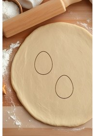 Resim Yumurta Kurabiye Kalıbı, Hamur Şekillendirici, Bisküvi Kalıbı, Kolay Kesim Ucu Beyaz 