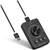 Resim Bluetooth 5.1 Usb Ses Kontrol Cihazı - Çift 3.5mm Kulaklık Girişli Harici Ses Kartı & Müzik Çalar 