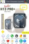 Resim Bakeey Hello H13 Pro Plus+ Akıllı Saat 45mm 2 Kordonlu Gps Siri Android Iphone Uyumlu Akıllı Saat Watch 9 8 