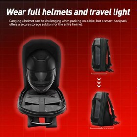 Resim Prıme X Lıght Karbon, Motorcu Sırt Çantası Ledli Sırt Çantası, Telefon Kontrol Kask Taşıma Çantası Siyah 