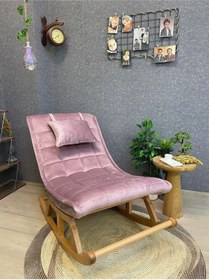 Resim Asedia Asedia Miskin Naturel Pembe Sallanan Sandalye Dinlenme Koltuğu 