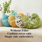 Resim Çağdaş İşlemeli Kuş Şeklinde Yastık Kılıfı, Fermuarlı Dekoratif İç Mekan Minderi, Makinede Yıkanabilir Polyester, Çeşitli Oda Türleri İçin Dokuma Desenli Tasarım 