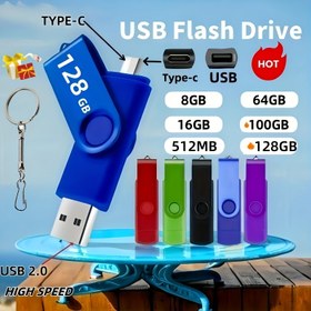 Resim 1 adet Mikro Sürücü 100GB USB Tipi C Yüksek Hızlı USB Flash Sürücü OTG Kalem Sürücü Seçenekleri 64GB, 16GB ve 8GB Tip-C OTG USB Flash Sürücü 