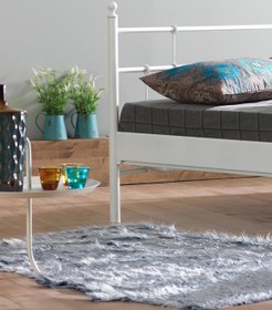 Resim Unimet Lalas-s Tek Kişilik Ferforje Metal Karyola-beyaz (AHŞAP LATALI) 