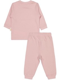 Resim Civil Baby Organic Pamuklu Omuzdan Patlı 1-9 Ay Pijama Takımı - Pembe 3-6 Ay 