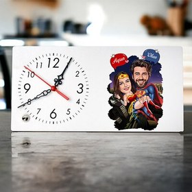Resim Gökyüzündeki Süper Kahraman Çiftler Masa Saati 