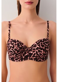 Resim Suwen Leopard Diana Straplez Bikini Üst Sb25565543543 Leopar Desenli 