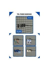 Resim Tel Pano Kancası 25 Cm Siyah Raf Askısı Raf Kancası Mağaza Düzenleme 100 Adet 