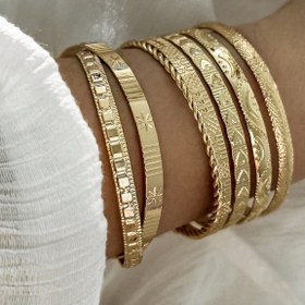 Resim 7 adet Kadın Açık Bileklik Moda Altı Yapraklı Böcekli Bükülmüş Çok Yönlü Kişilik Bileklik Seti 