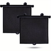 Resim 2'si 1 Arada Evrensel Geri Çekilebilir Araba Pencere Güneşlikleri Emme Kupları ile - Yan Pencereler için Ayarlanabilir PVC Isı Kalkanı, Kolay Kurulum, UV Işınlarını Engeller, Araç Sıcaklığını Korur, Araba Güneşlikleri 