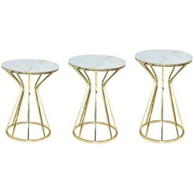 Resim Brc Cadde Zigon Model Sarı Mermer Temper Cam Metal Çelik Gold Renk Kaplama Kutuda Sevk El Yapım 