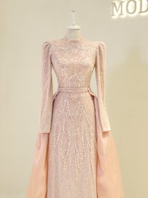 Resim Couture Penrose Tesettür Abiye - Pudra / 42 