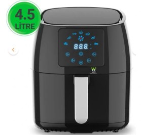 Resim Wiami Wiami 4.5l Hava Fritözü - Siyah, Yağsız ve Lezzetli Kızartma 