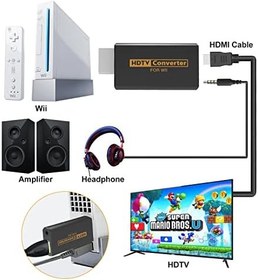 Resim Wii HDMI Adaptörü, HDMI Kablolu Wii - HDMI Dönüştürücü (Siyah) 