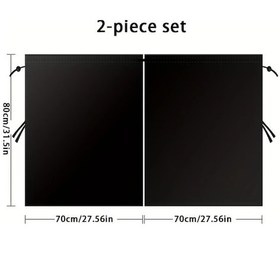 Resim Xuweiwei 27.56 31.5 Inch 2 Parça Deliksiz Montaj Araç Gölgelik Siyah Termal Yalıtım Perde Ön Arka Panelli Suv Kamyon 