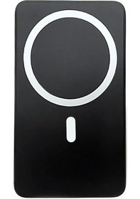 Resim 5000mah 15w Kablosuz Ve 20w Kablolu Hızlı Şarj, Magsafe Uyumlu, Çift Cihazlı, Taşınabilir Manyetik Powerbank Siyah 
