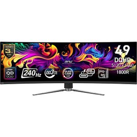 Resim MSI MPG 491CQPX QD-OLED 49" 0.03 MS 240 Hz HDMI DP Type-C True Black 400 1800R Curved OLED Oyuncu Monitörü 