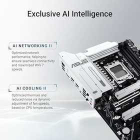 Resim Asus PRIME X870-P WIFI AMD X870 Soket AM5 DDR5 8000+(OC) MHz ATX Gaming (Oyuncu) Anakart 