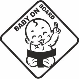Resim UBGA GIFT Arabada Bebek Var Araç Sticker (15x15 Cm) Siyah Renk 