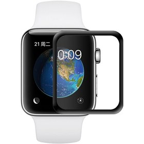 Resim Apple Watch Series 3 42mm 3d Kavisli Temperli Cam Full Ekran Koruyucu Kırılmaz Film Siyah 