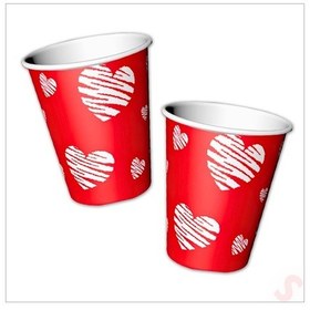 Resim Love Karton Bardak - 8 Adet 