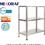 Resim Mekoraf 3 Katlı 31X93 100Cm Yükseklik Raf Sistem Gri 