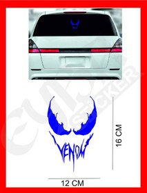 Resim Venom Araba, Motorsiklet, Kask, Laptop,cam Sticker 16x12 Cm Venom Yazılı Mavi 