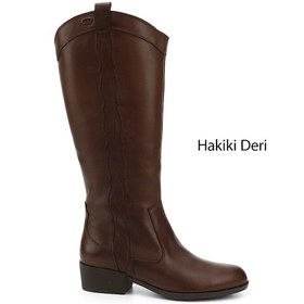 Resim Gönderi(R) Kadın Kahve Antik Fermuarlı Kalın Topuklu Hakiki Deri Kovboy Çizme Dkzc61347538 Kahverengi 