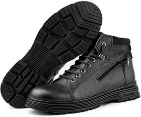 Resim Ankle Hakiki Deri Bağcıklı Kauçuk Taban Erkek Bot, Fermuarlı Bot 