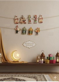 Resim Ramazan Dekoratif Hacivat Karagöz Banner 160x17 Cm Asma Süs Duvar Afişi 