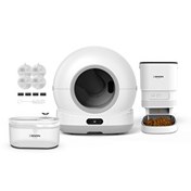 Resim Xenon Smart Akıllı Kameralı Kedi Tuvaleti Çelik Kaseli Mama Kabı Led Işıklı Su Pınarı ve Filtre 4'lü Pet Seti 