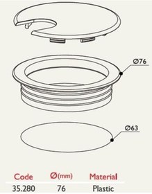 Resim Kablo Kapağı Çap 63mm 8'li Paket 001 