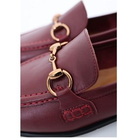Resim Vişne Deri Loafer 34306-Vişne Bordo 