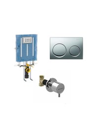 Resim Geberit Alpha Gömme Rezervuar Seti - 1 Beyaz - Krom 