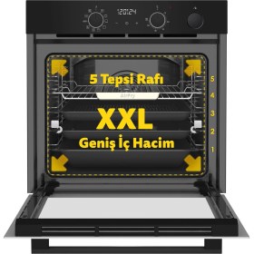 Resim Simfer 8244 11 Fonksiyon Steam Master Ankastre Fırın Siyah Cam Dijital 