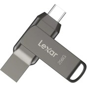 Resim Lemestar Lexar D400 Usb 3.1 256gb Çift Bağlantı Usb-c/usb-a Flash Bellek - 130mb/s Aktarım Hızı, Metal Kasa, Veri Şifreleme 