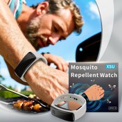 Resim Sivrisinek Kovucu Saat - Spor Unisex Elektronik Böcek Kovucu Bileklik Erkekler ve Kadınlar için, Pil ile Çalışan Tüm Mevsim Günlük Kullanım, Beyaz ve Mavi Tasarım, Sivrisinek Kovucu Cihaz, Dış Mekan Koruma, Şık Saat Tasarımı, Dayanıklı Saat Bileği 