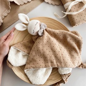 Resim Amigurumi Tulumlu Tavşan Deluxe Bebek Seti - Uyku Arkadaşı 