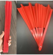 Resim Dashanshop Şık Vintage Tarzı Katlanır Yelpaze - Düğün, Dövüş Sanatları, Dans Ve Ev Dekoru İçin Kırmızı Desenli 