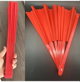 Resim Dashanshop Şık Vintage Tarzı Katlanır Yelpaze - Düğün, Dövüş Sanatları, Dans Ve Ev Dekoru İçin Kırmızı Desenli 