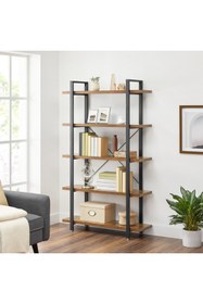 Resim Doffo Vega Doğal Masif Kitaplık Ahşap Raf 