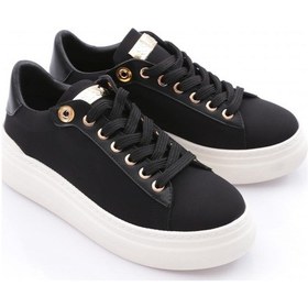 Resim Dgn Es1530 Kadın Bağcikli Spor Ayakkabi Siyah Nubuk 