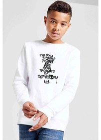 Resim Bob Marley The Good Time Of Baskılı Unisex Çocuk Beyaz Sweatshirt Beyaz 