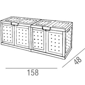 Resim Bplas Diapason 160 Depolama Sandığı Gri/Beyaz (493 lt) 