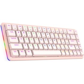 Resim Rampage Rebel Kırmızı Switch Low Profile US Layout Rainbow Mekanik Oyuncu Klavye 