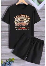 Resim California Şort T-shirt Eşofman Takımı Siyah 